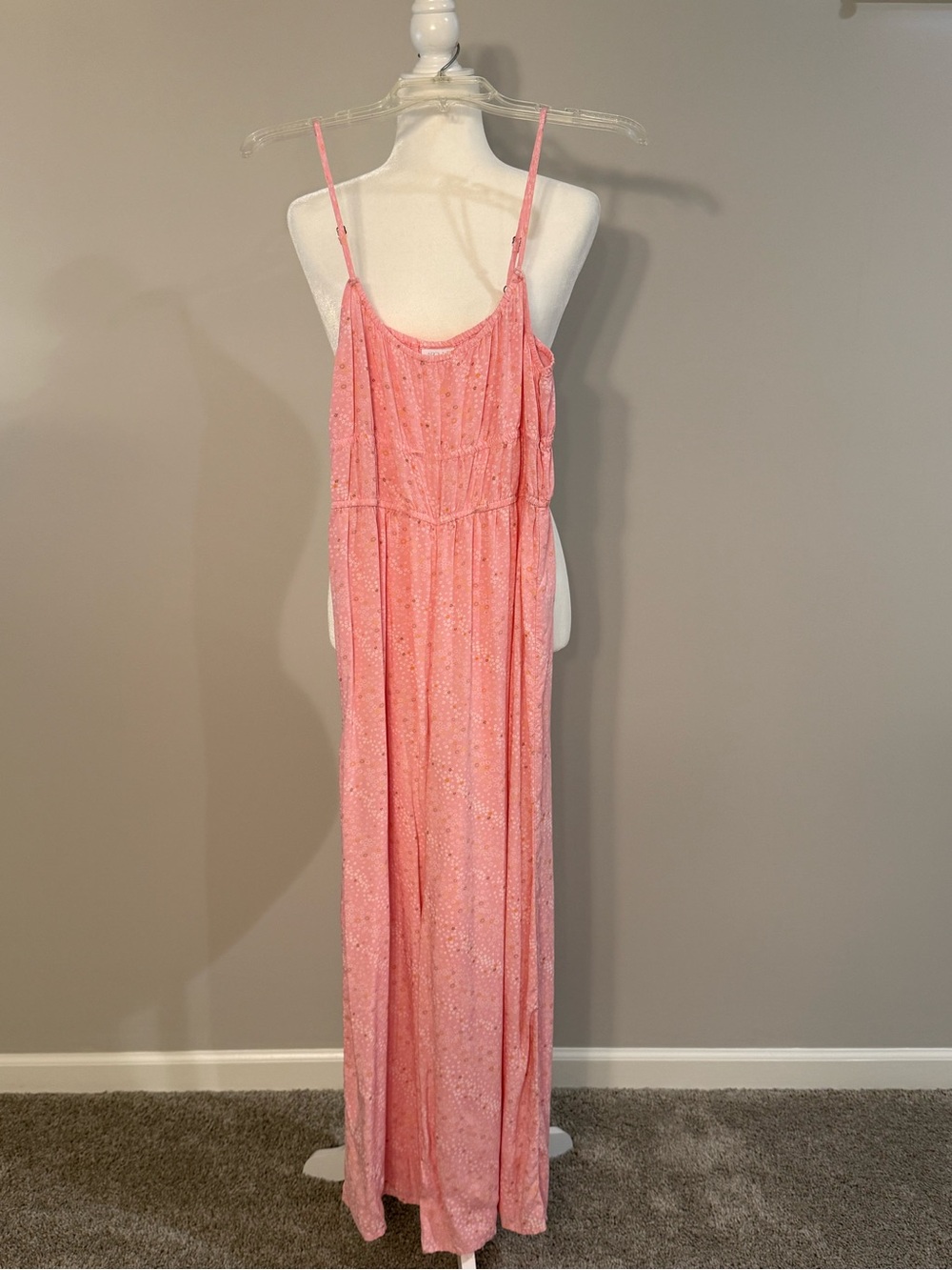Abound Pink Floral Print Jumper with Adjustable Spaghetti Straps